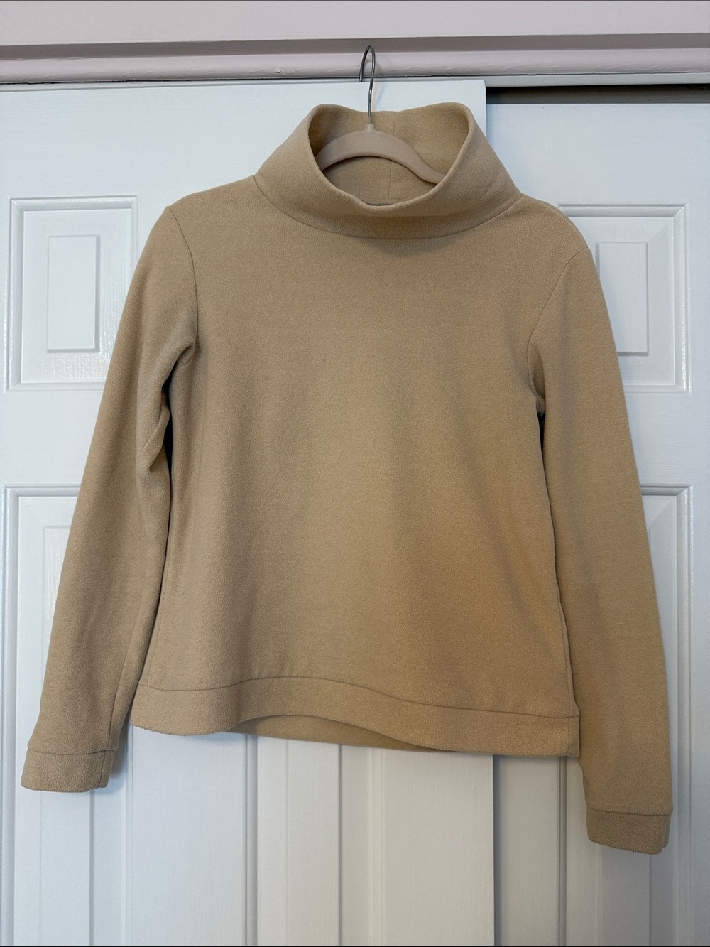 Dudley Stephens Park Slope Terry Fleece Turtleneck - Nude Blush - XS